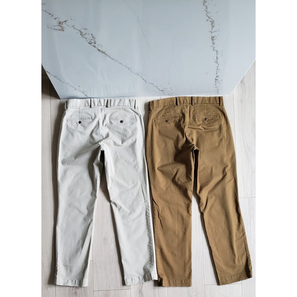 * SOLD * Gap Pant Lot of 2 Men 31x30 Straight Performance Khaki Brown Chino - Picture 4 of 10